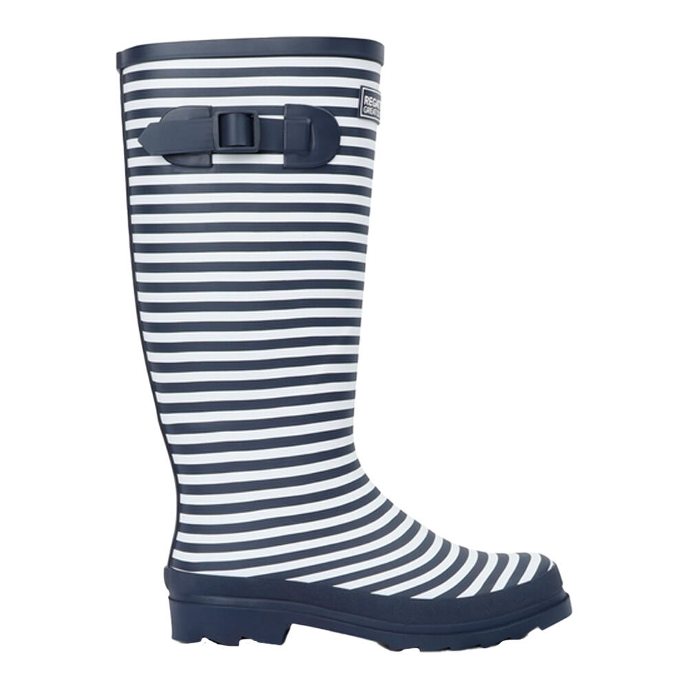 Womens/Ladies Fairweather III Contrast Striped Wellington Boots (Navy/White) 4/5