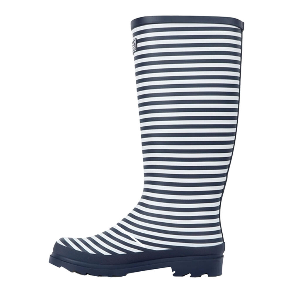Womens/Ladies Fairweather III Contrast Striped Wellington Boots (Navy/White) 3/5
