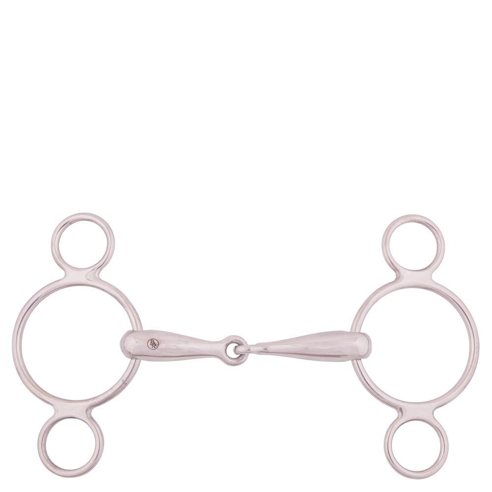 Stainless steel 3 ring bit for adjustable horse BR Equitation
