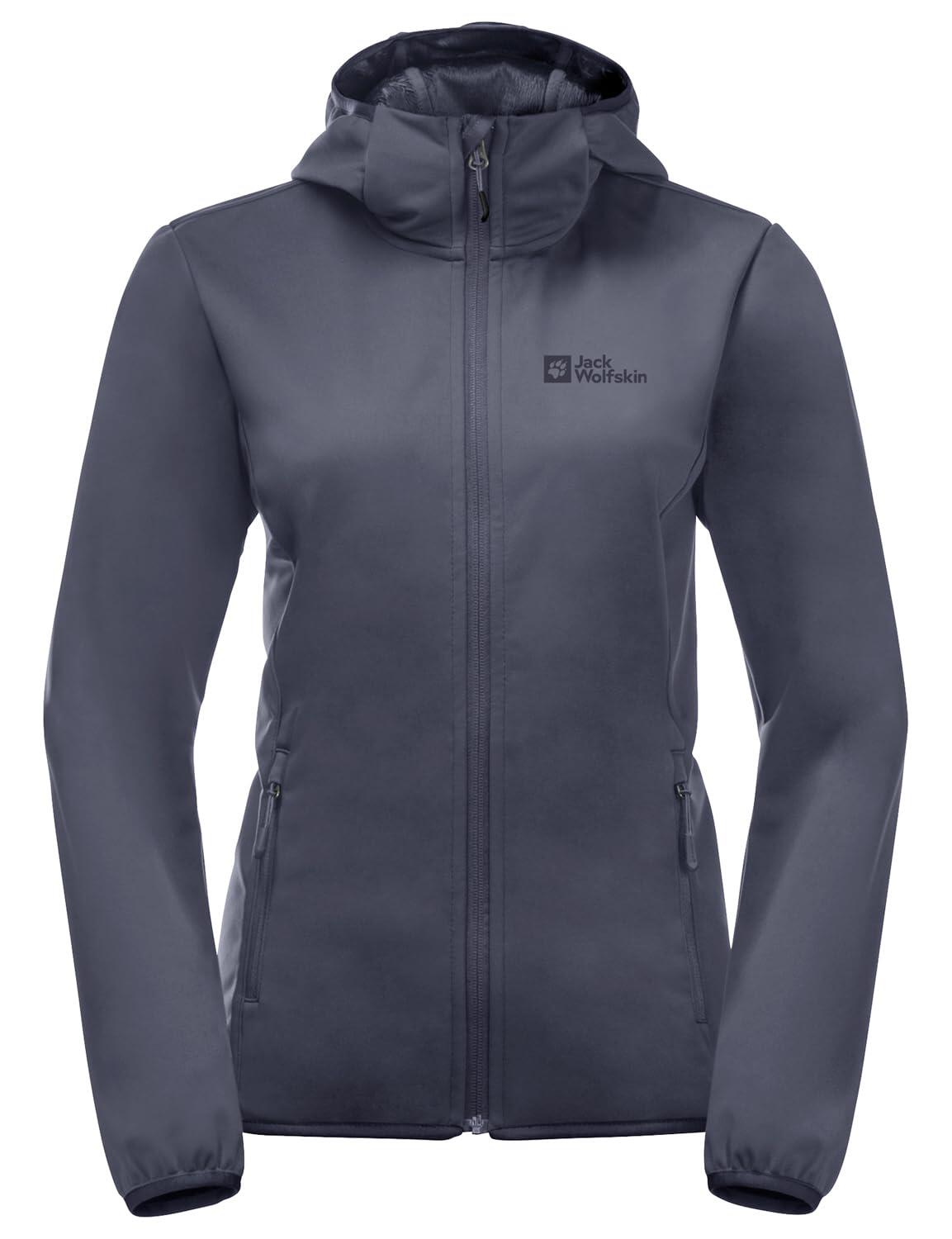 Giacca Softshell Jack Wolfskin Windhain con Cappuccio per Donna - Delfino XL 3/7