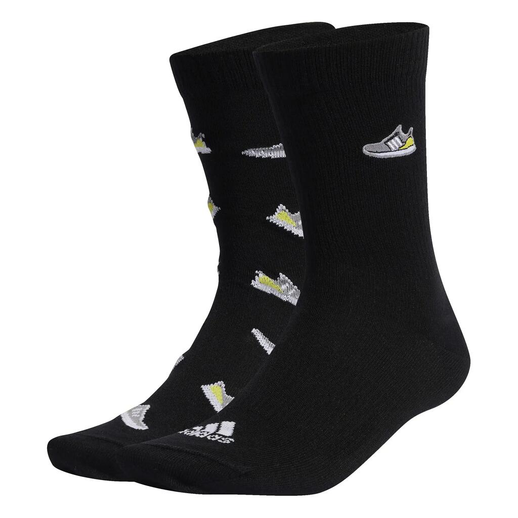 adidas Run x Ultraboost Shoe Love Graphic Socks – 2 Pairs, Size 45–48