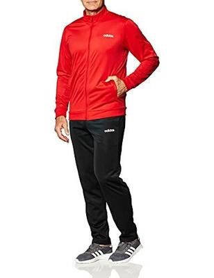 Tuta Sportiva Adidas Mts Basics per Uomo in Rosso e Nero Taglia L