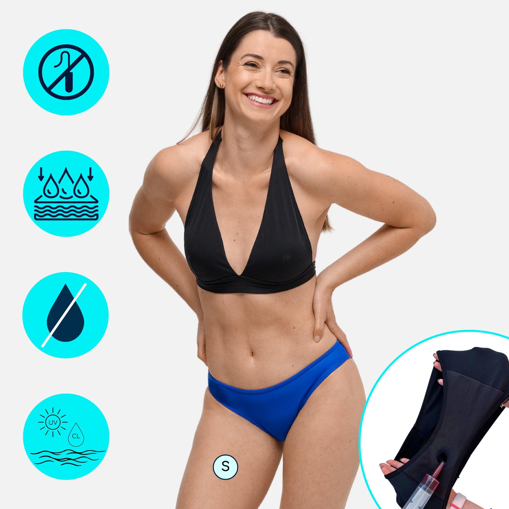 Menstruatie Bikinibroekje | Dames Tieners | Middelmatige Menstruatie | Eva Blauw 3/9