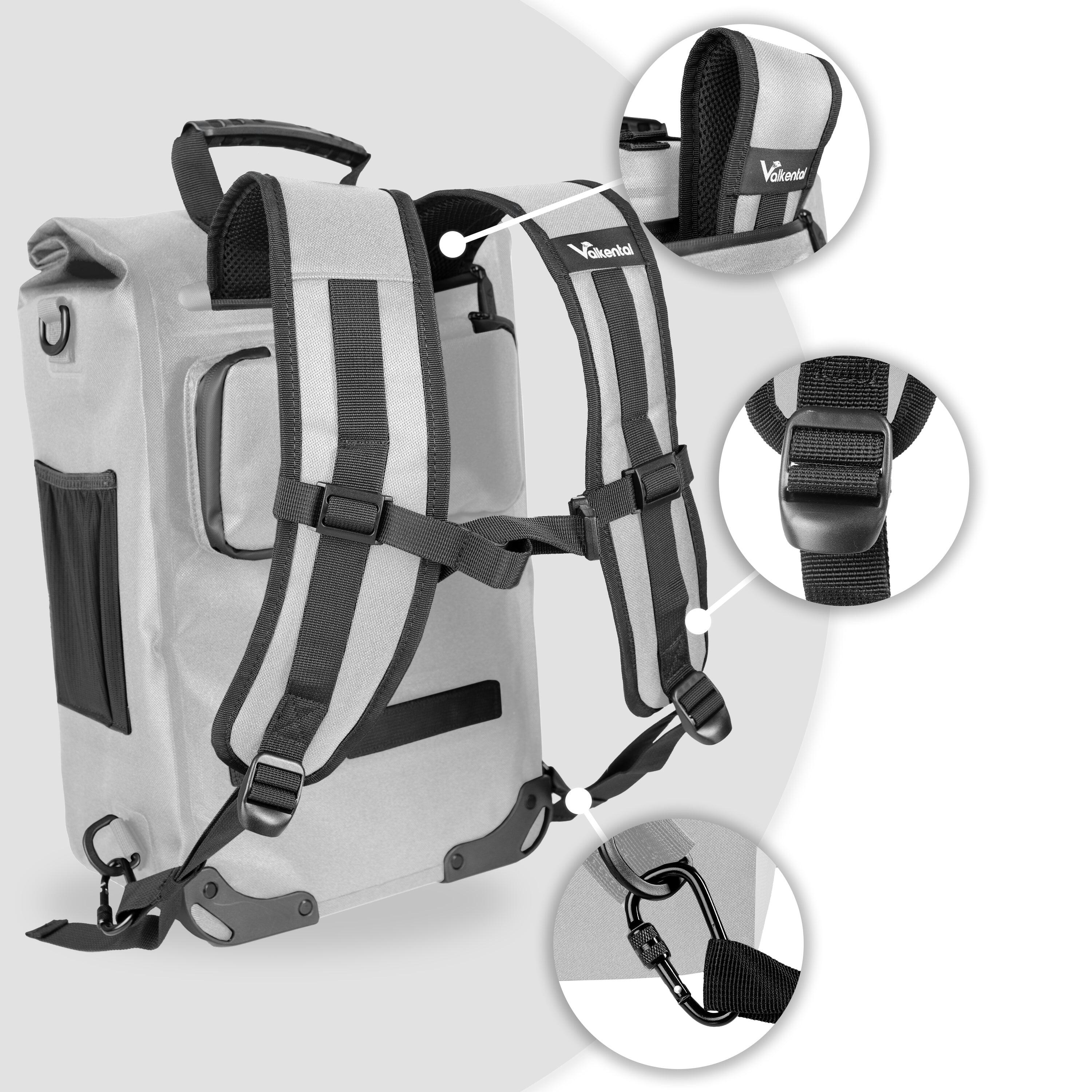 Fahrradtasche Wasserdichte 3in1 Gepäckträgertasche & Rucksack 23L - ValkOne 3/8