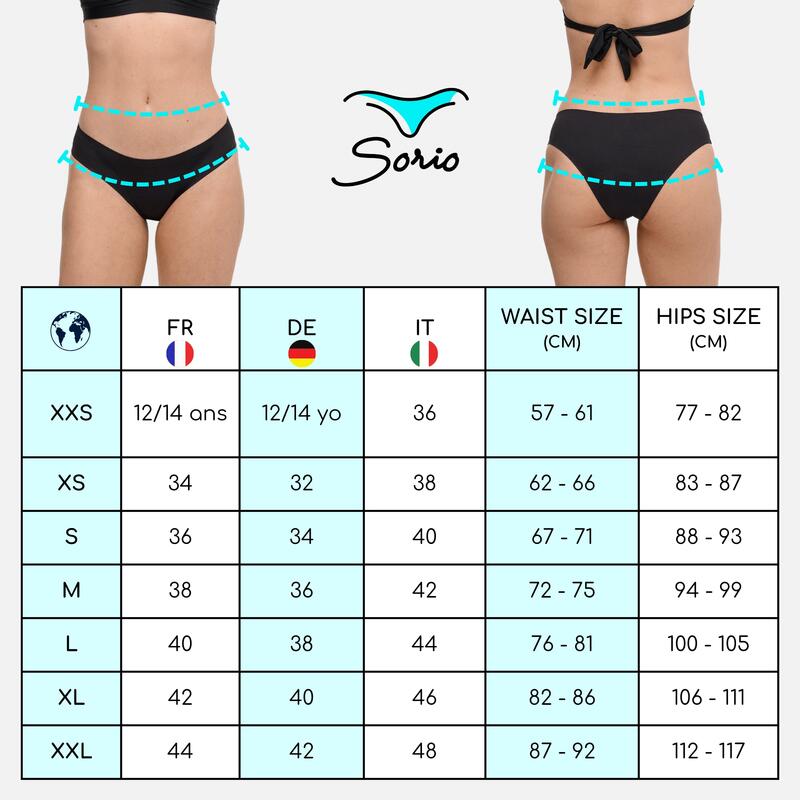 Bas de Maillot de Bain Menstruel Sans Coutures | Femme & Ado | Flux Moyen | Nina