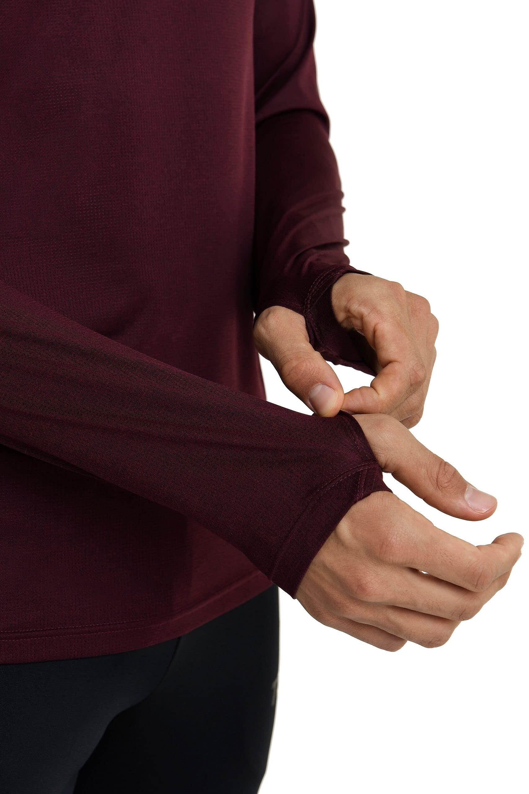 Men's Sonic Long Sleeve Running T-Shirt - Ember Red 4/6