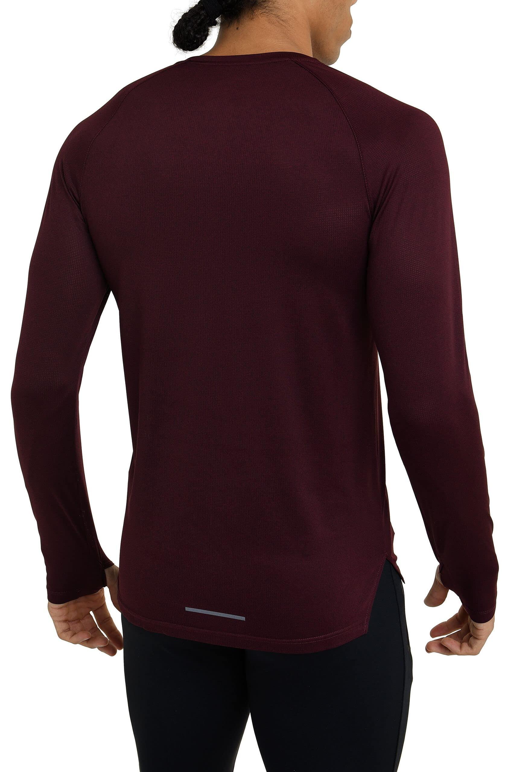 Men's Sonic Long Sleeve Running T-Shirt - Ember Red 2/6