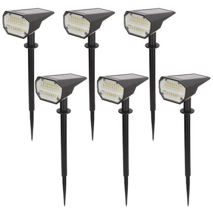 Aktive Lot de 6 balises solaires LED à lumière chaude, 2 intensités 5-10 lumens