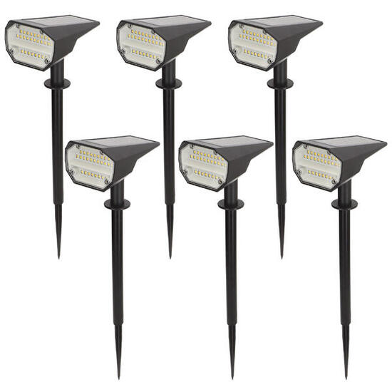 Aktive Lot de 6 balises solaires LED à lumière chaude, 2 intensités 5-10 lumens