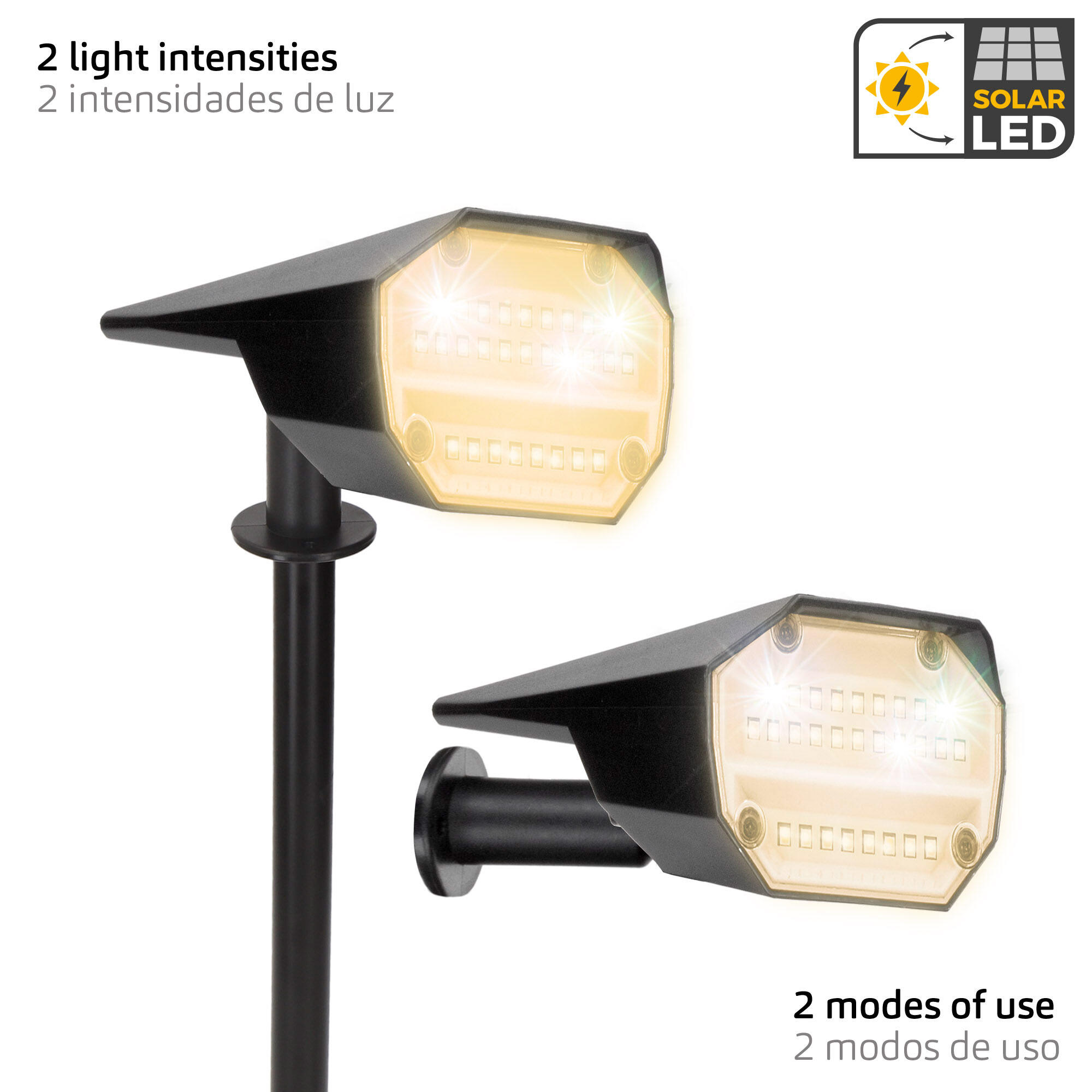 Aktive Conjunto de 6 balizas solares LED de luz quente com 2 intensidades 2/7