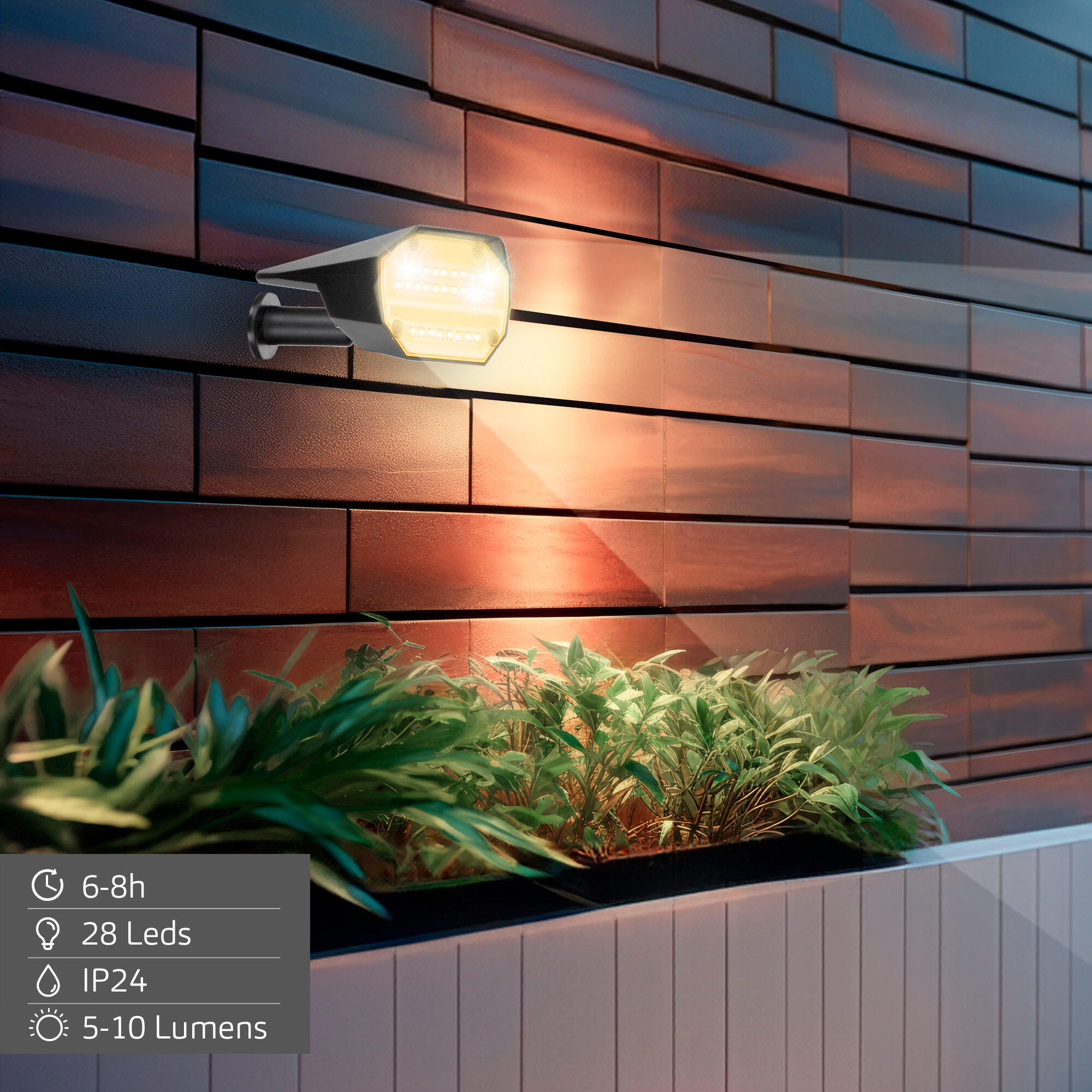 Aktive Conjunto de 6 balizas solares LED de luz quente com 2 intensidades 3/7