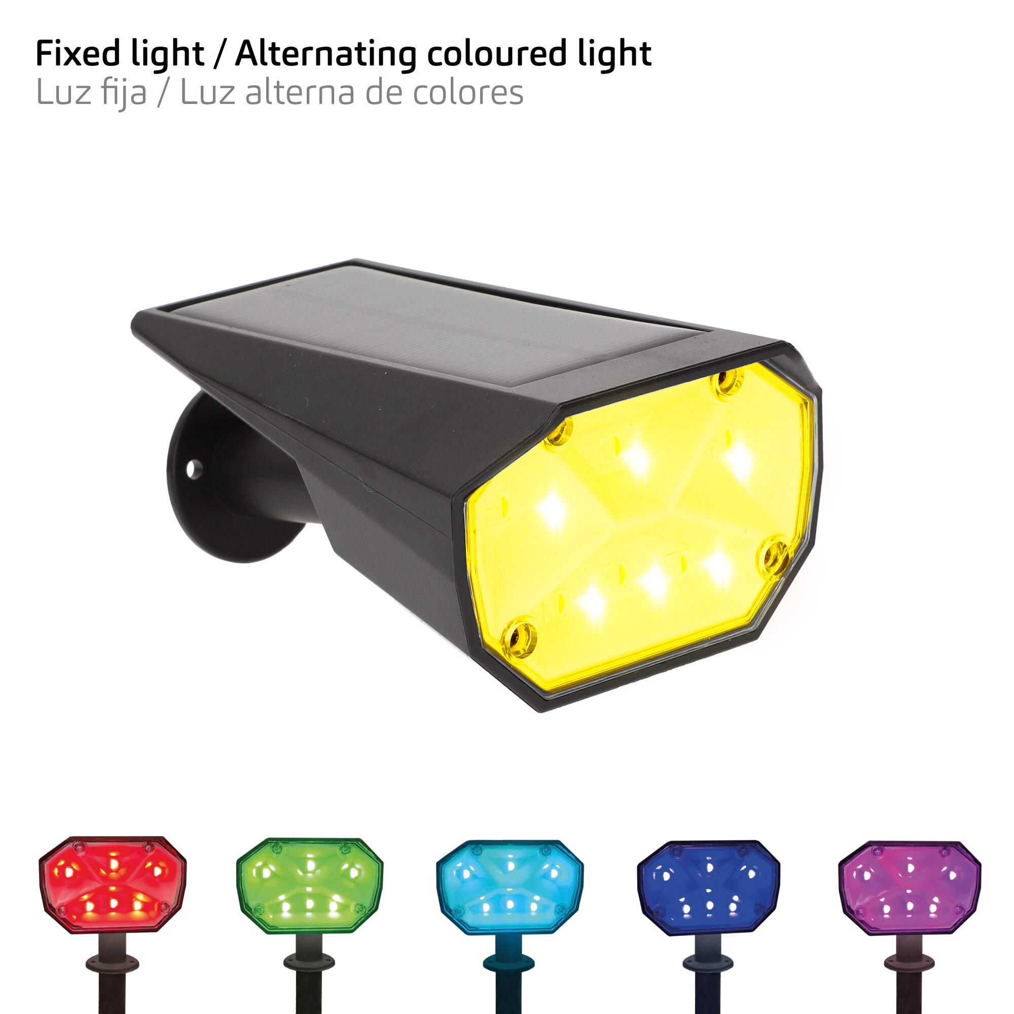 Aktive Conjunto de 6 balizas solares LED, luz fixa e colorida, 5-10 lúmens 2/7