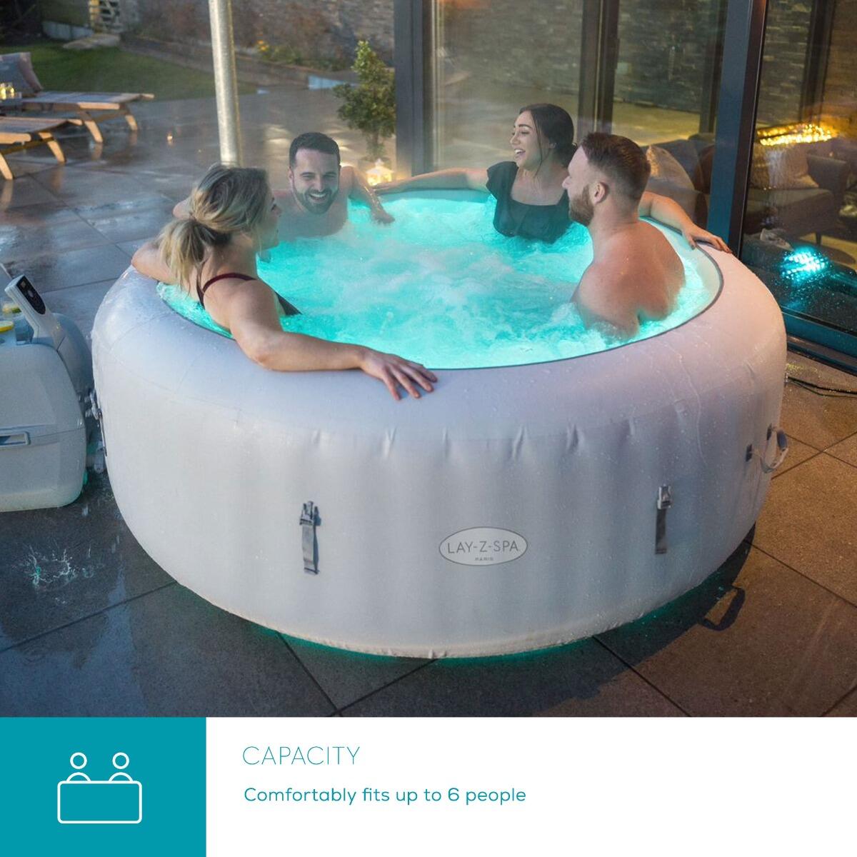Lay-Z-Spa  Paris AirJet Inflatable Hot Tub 77" x 26" 6/6