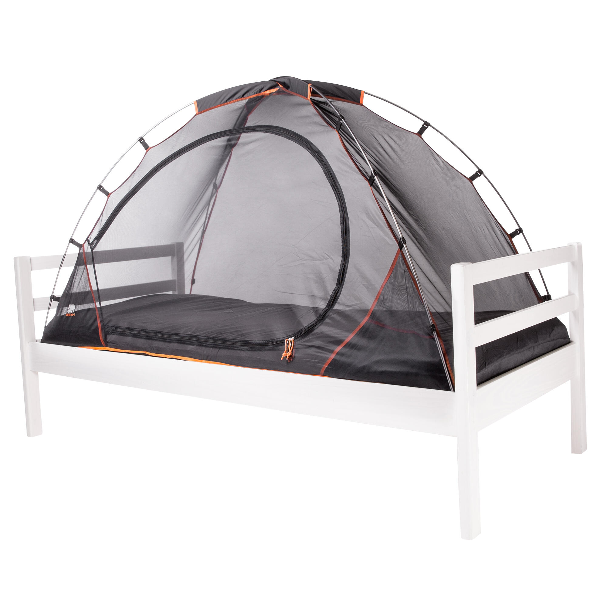 Tienda de cama con mosquitera - 200x90 cm - Varillas de aluminio - Negro 6/7