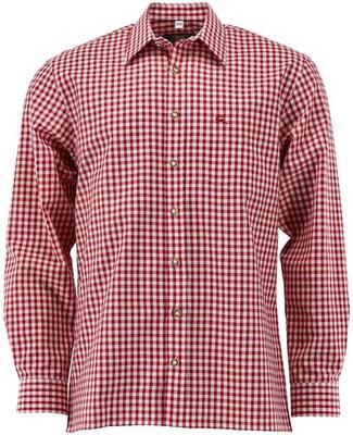OS Trachten® Trachtenhemd für Oktoberfest Herren rot kariert oliv Regular Fit