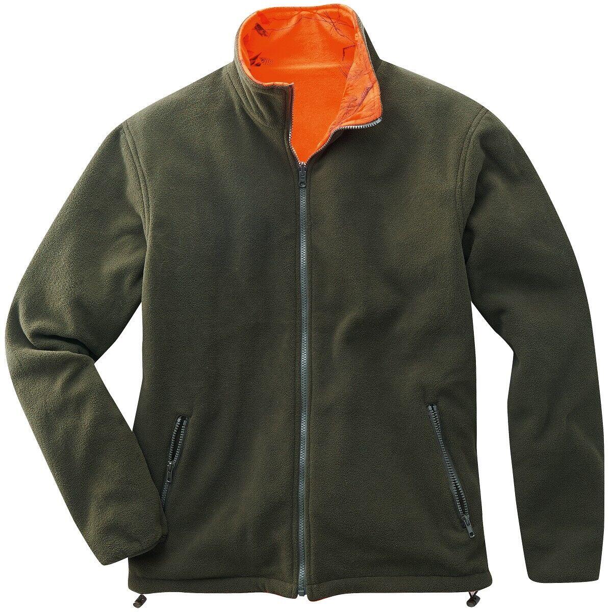 Elutex by Scheibler Wende-Fleecejacke Jagdjacke Winterjacke orange oliv Oefele 2/5
