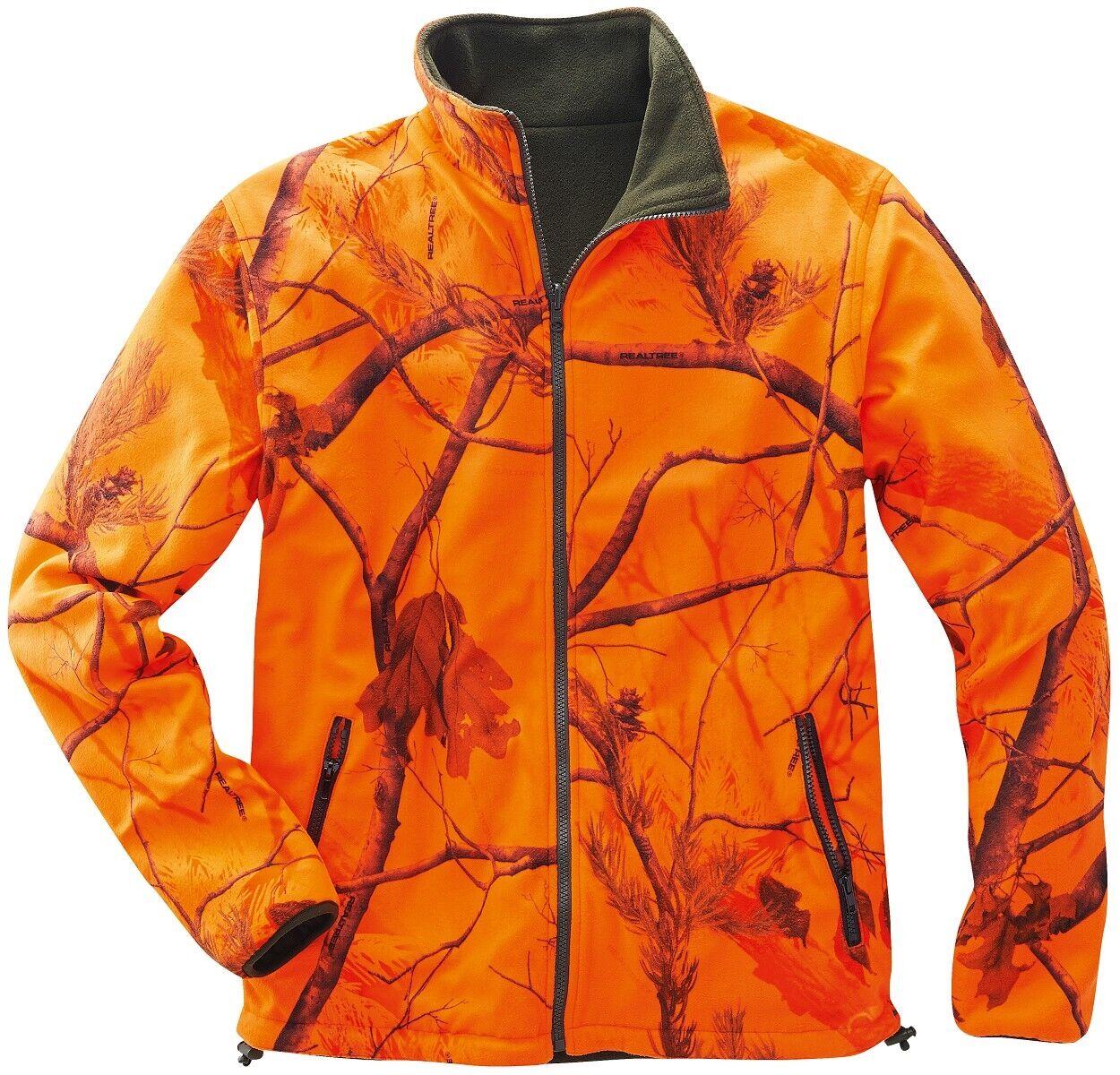 Elutex by Scheibler Wende-Fleecejacke Jagdjacke Winterjacke orange oliv Oefele 3/5