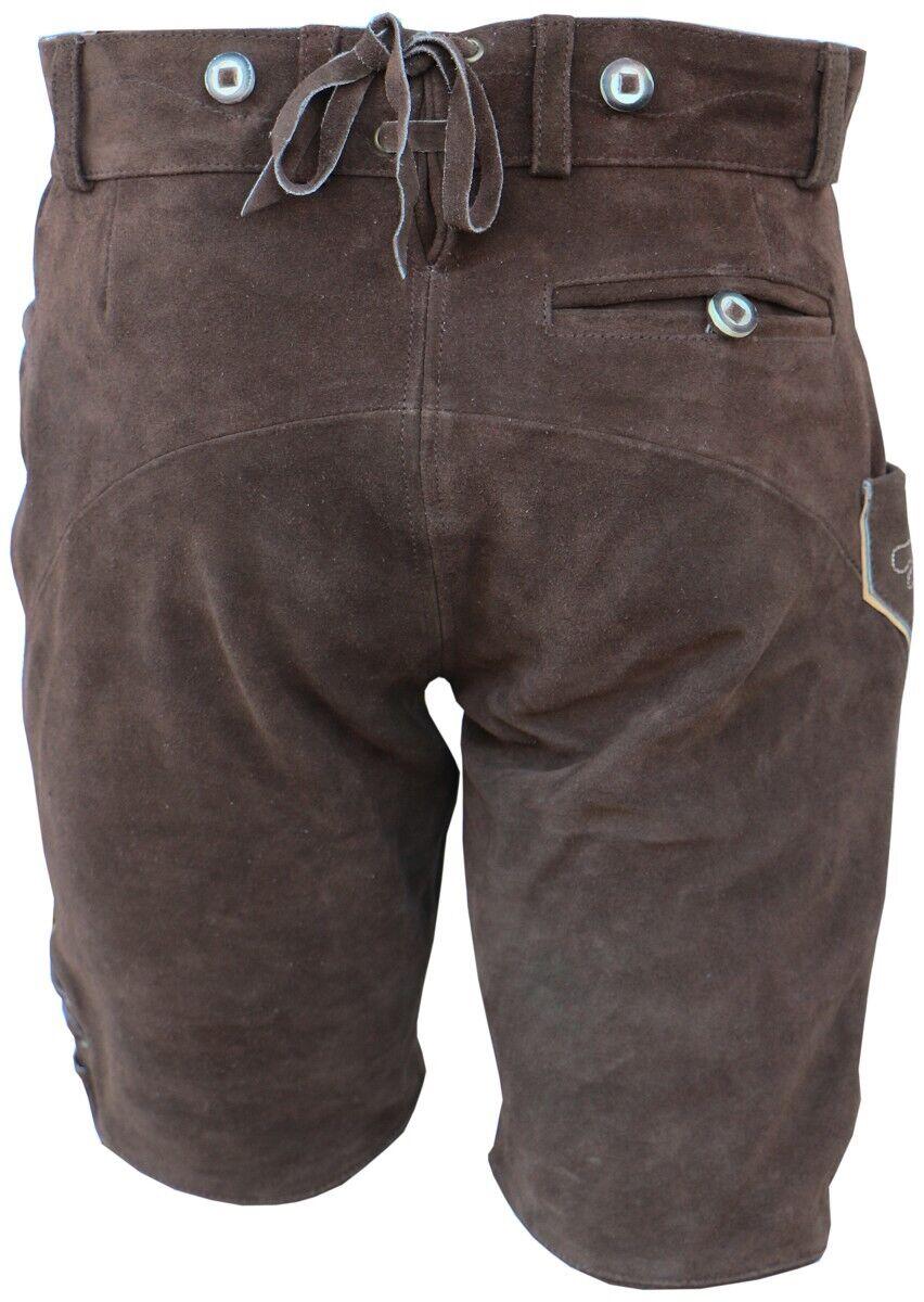 La Chasse® Trachten-Lederhose "Wörgl" mit Stickerei und Hosenträger kurz Oefele 2/6