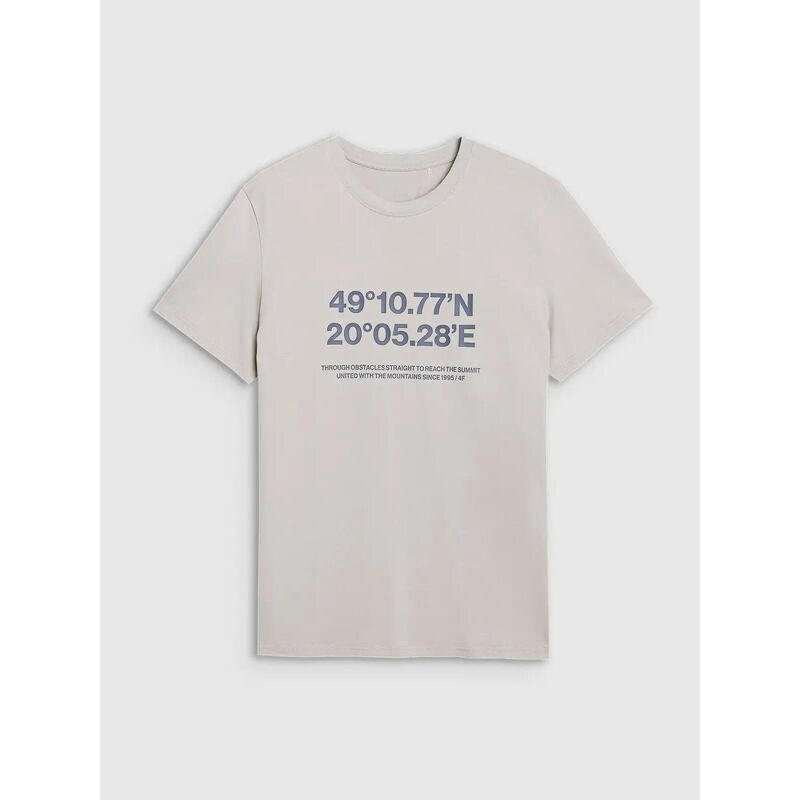Tricou sport 4F bărbați, gri, XL, 100% bumbac