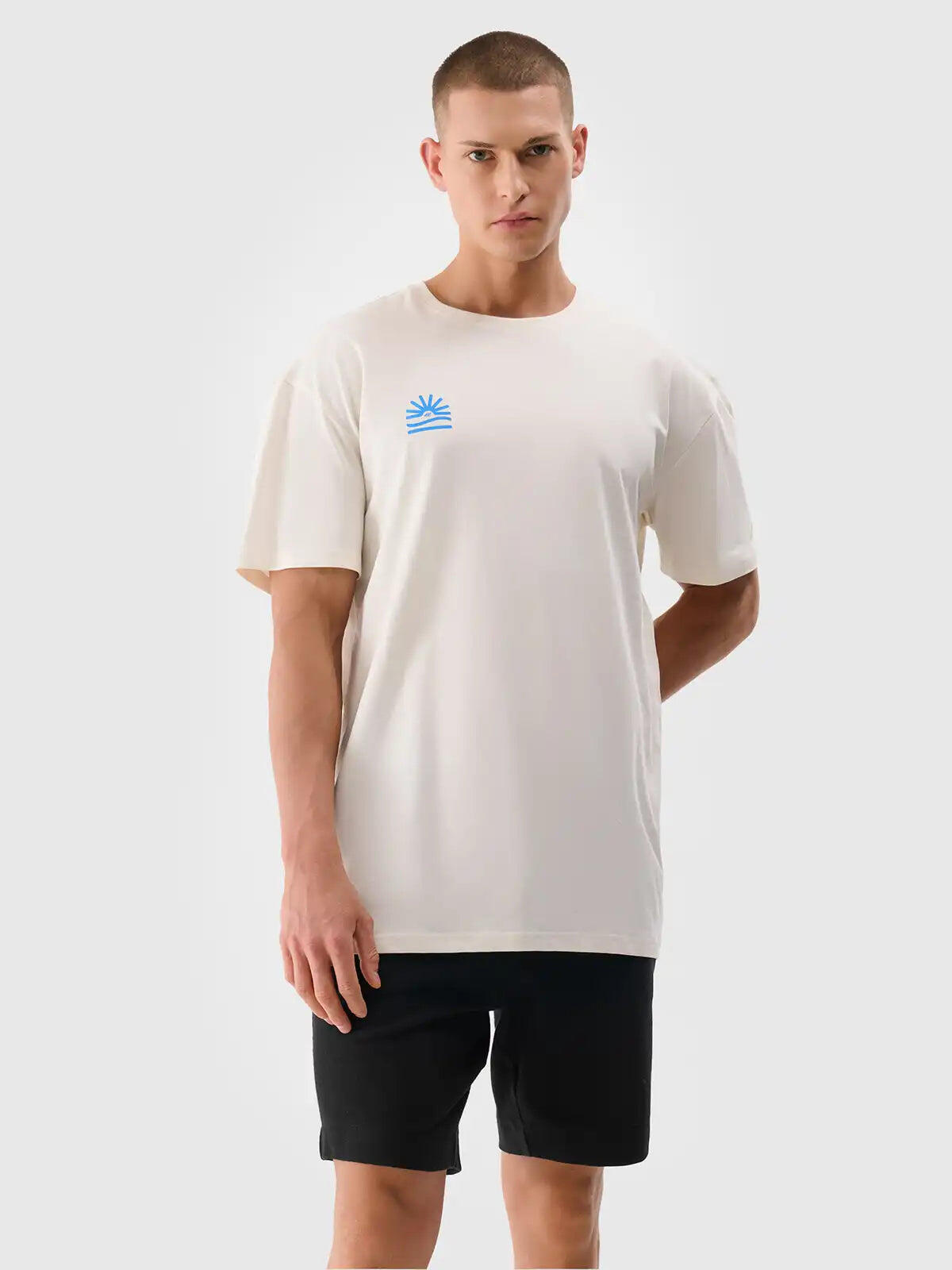 4F T-shirt Oversized de Homem em Malha Jersey