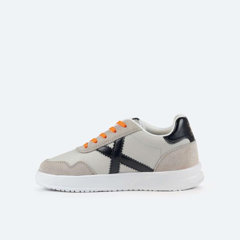 Zapatillas Casual Infantil Munich Mini Balloo 04 Gris y Negro Ligeras-8893004 3/6