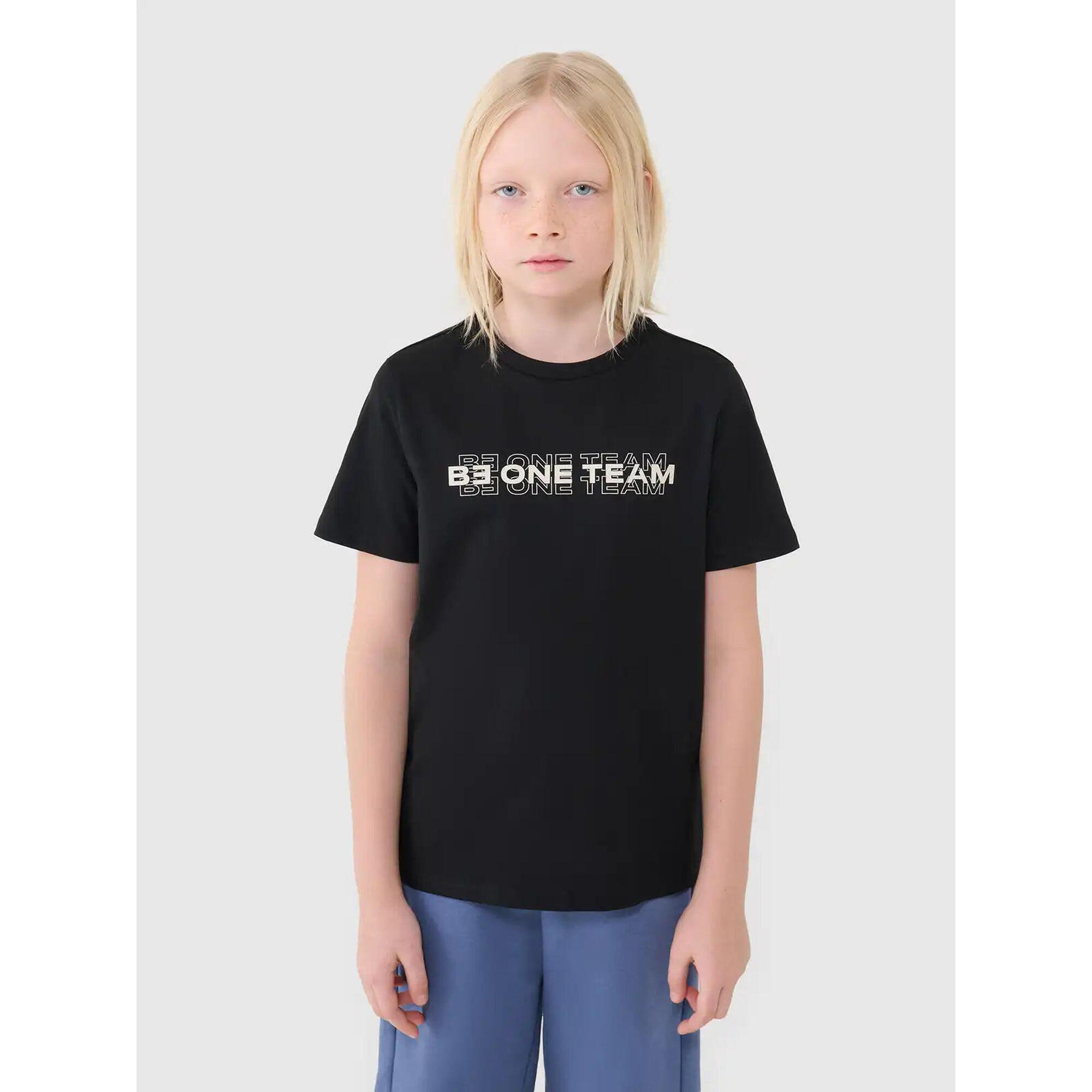 4f - T-shirt Imprimée Pour Garçon - T-shirt Manches Courtes - Noir - 152 Cm - Decathlon