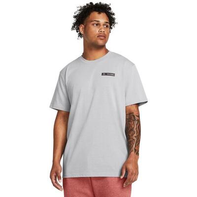 Heren t-shirt under armour hw armour label mod grijs medium melange/zwart
