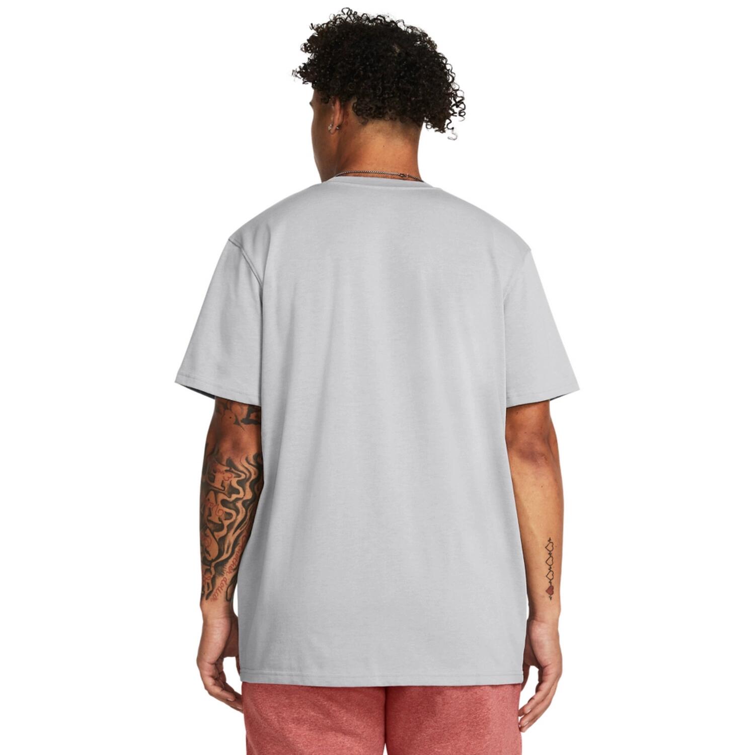 Herren T-Shirt Under Armour HW Armour Label mod gray medium heather/schwarz 2/6
