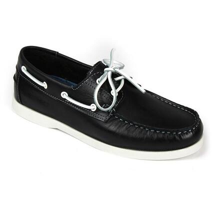 Chaussures bateau homme cuir bleu marine KOOJI – confort, adhérence pont & ville