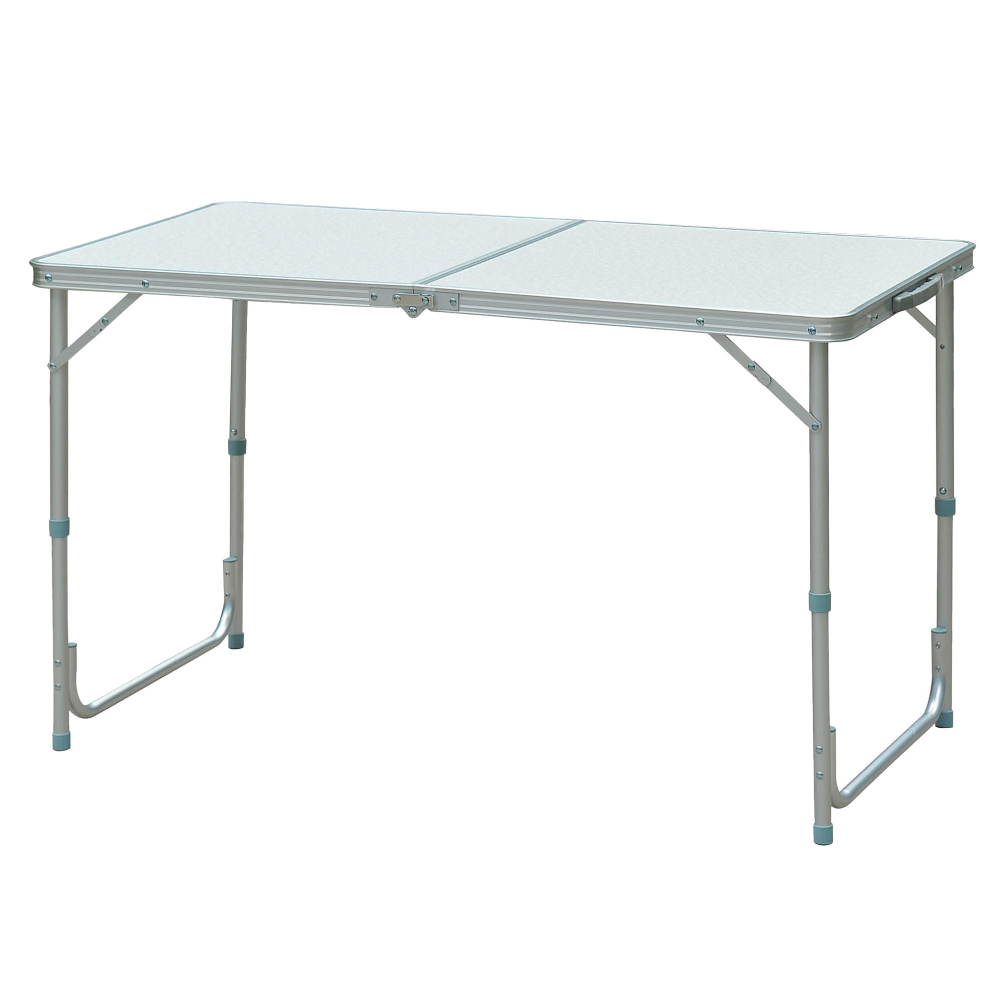 OUTSUNNY Mesa Plegable de Camping Outsunny 120x60x70 cm Blanco y Gris