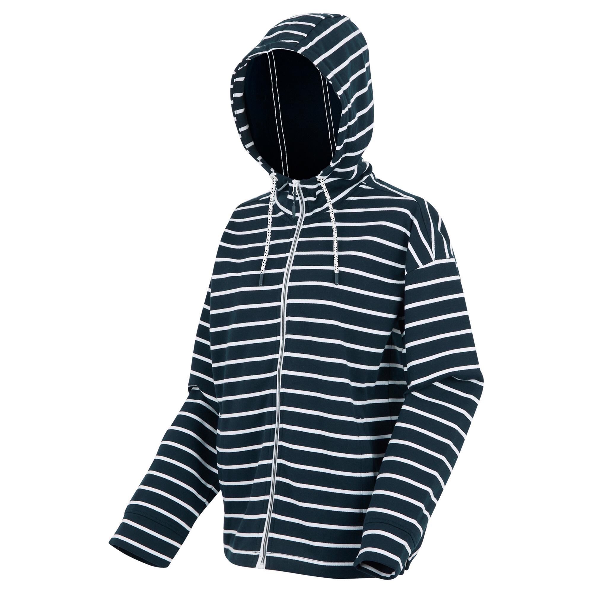 Felpa Con Cappuccio E Zip Intera A Strisce Donna Regatta Bayletta II Blu Navy 3/5