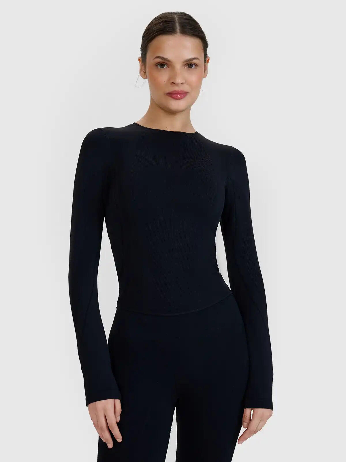 Maglia a Maniche Lunghe da Yoga con Apertura sulla Schiena per Donna 1/4