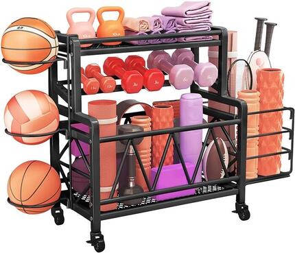 Rack à Haltères sur Roulettes pour Équipement de Musculation FF