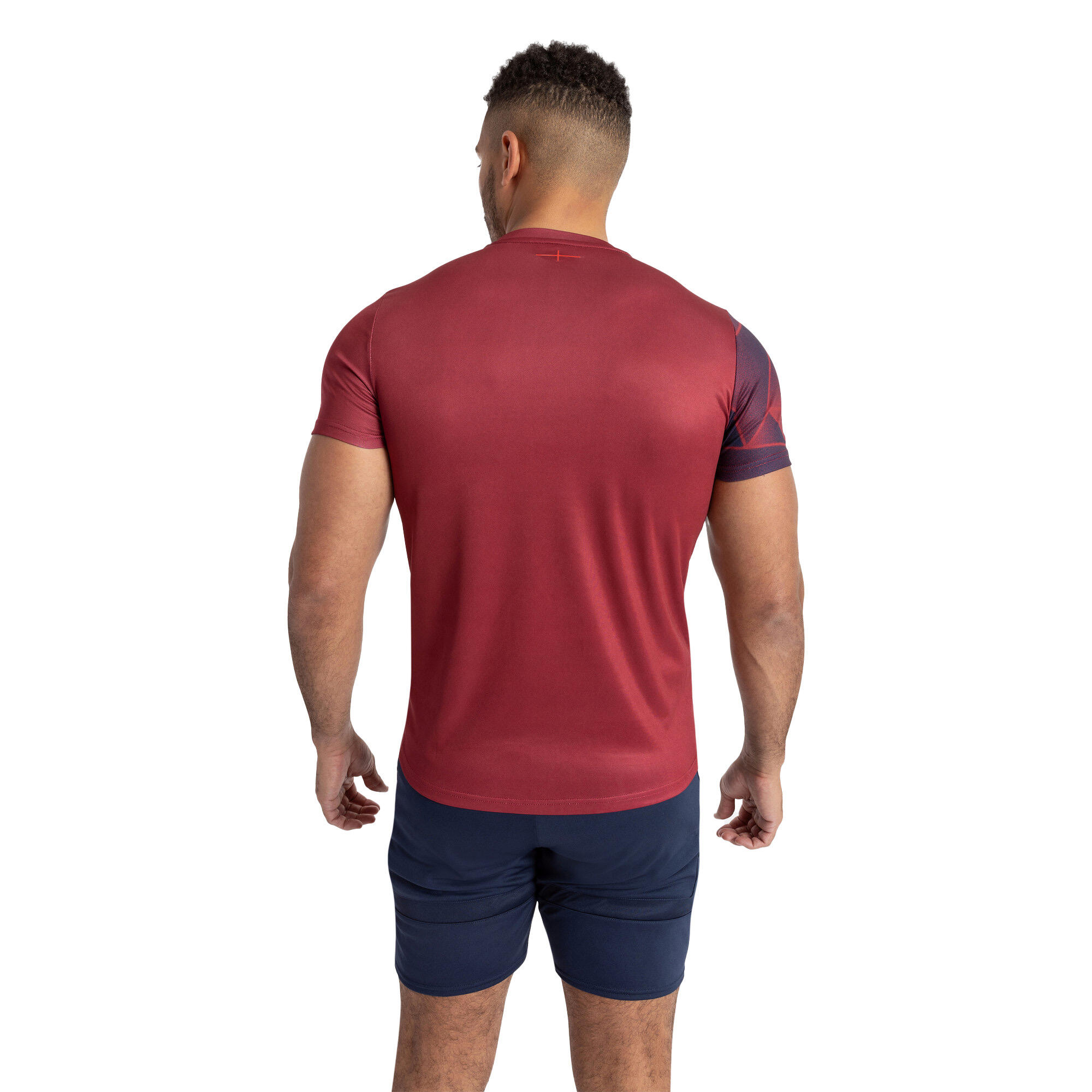 Childrens/Kids 23/24 England Rugby Warm Up Jersey (Tibetan Red/Navy Blazer) 3/4