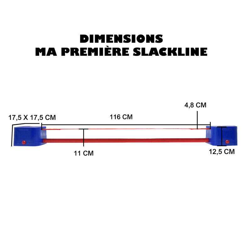 Slackline pour Enfants, Développer l'Équilibre et la Coordination, Bleu et Rouge 3/5