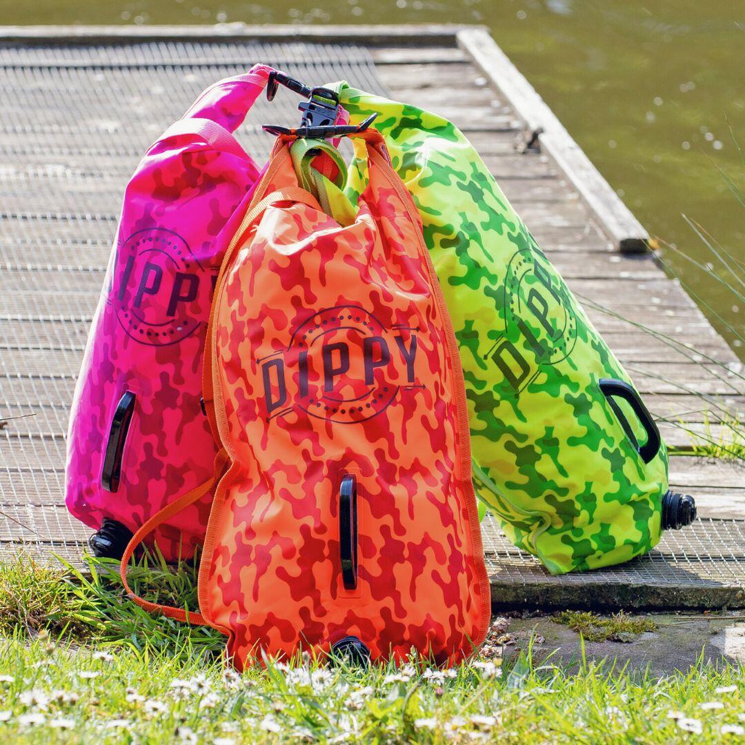 Tow Float | Open Water Swim Buoy | Dry Bag Orange Camo 28 Litres 7/7