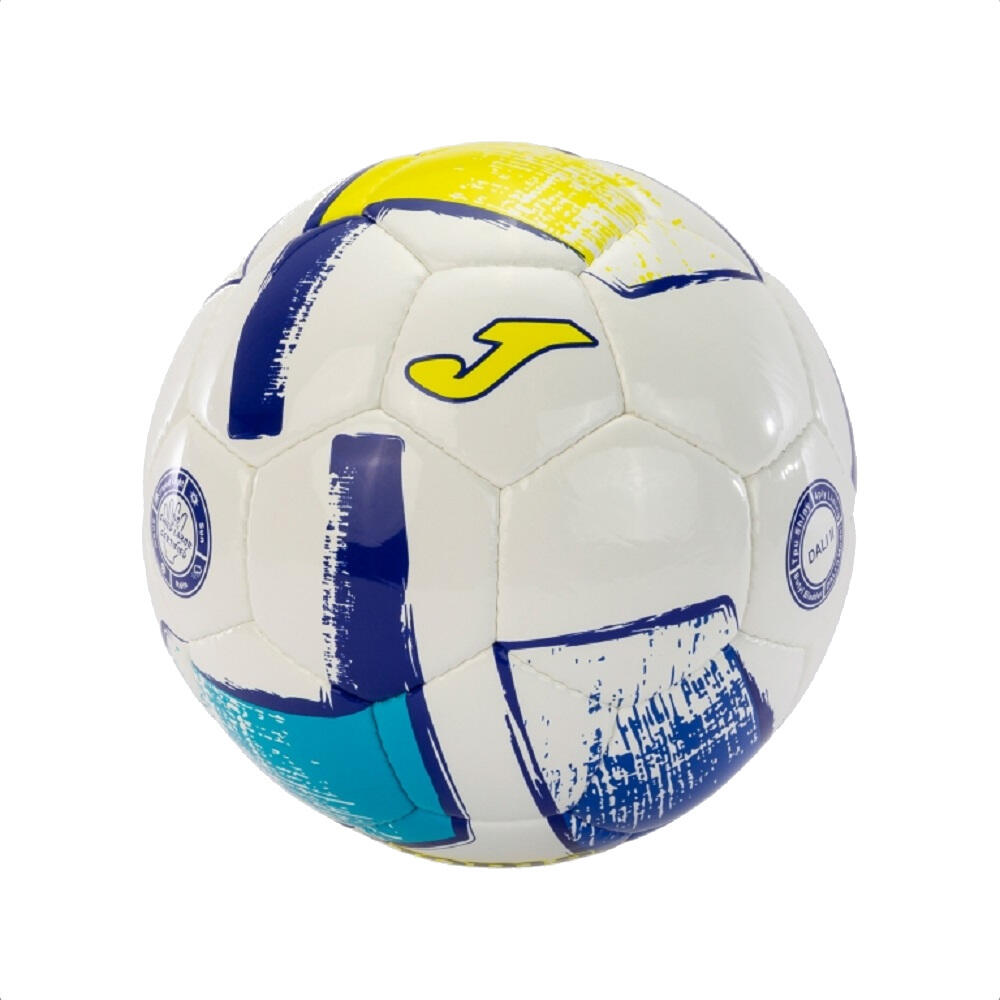 Balón Fútbol Joma Dalí II Blanco/Turquesa/Amarillo T-4 2/3