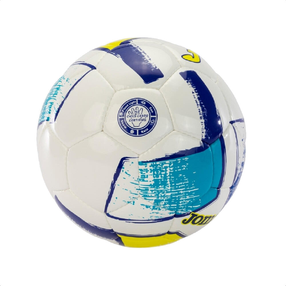 Balón Fútbol Joma Dalí II Blanco/Turquesa/Amarillo T-4 3/3