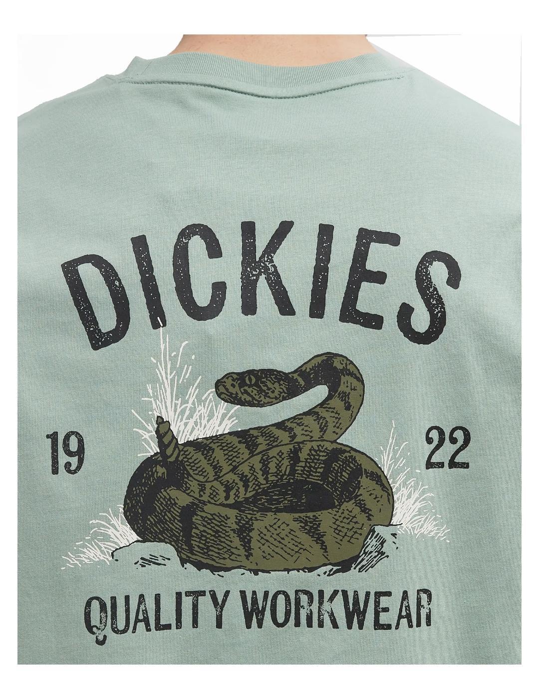 Camiseta para Hombre Dickies Snake ss  Verde 4/4
