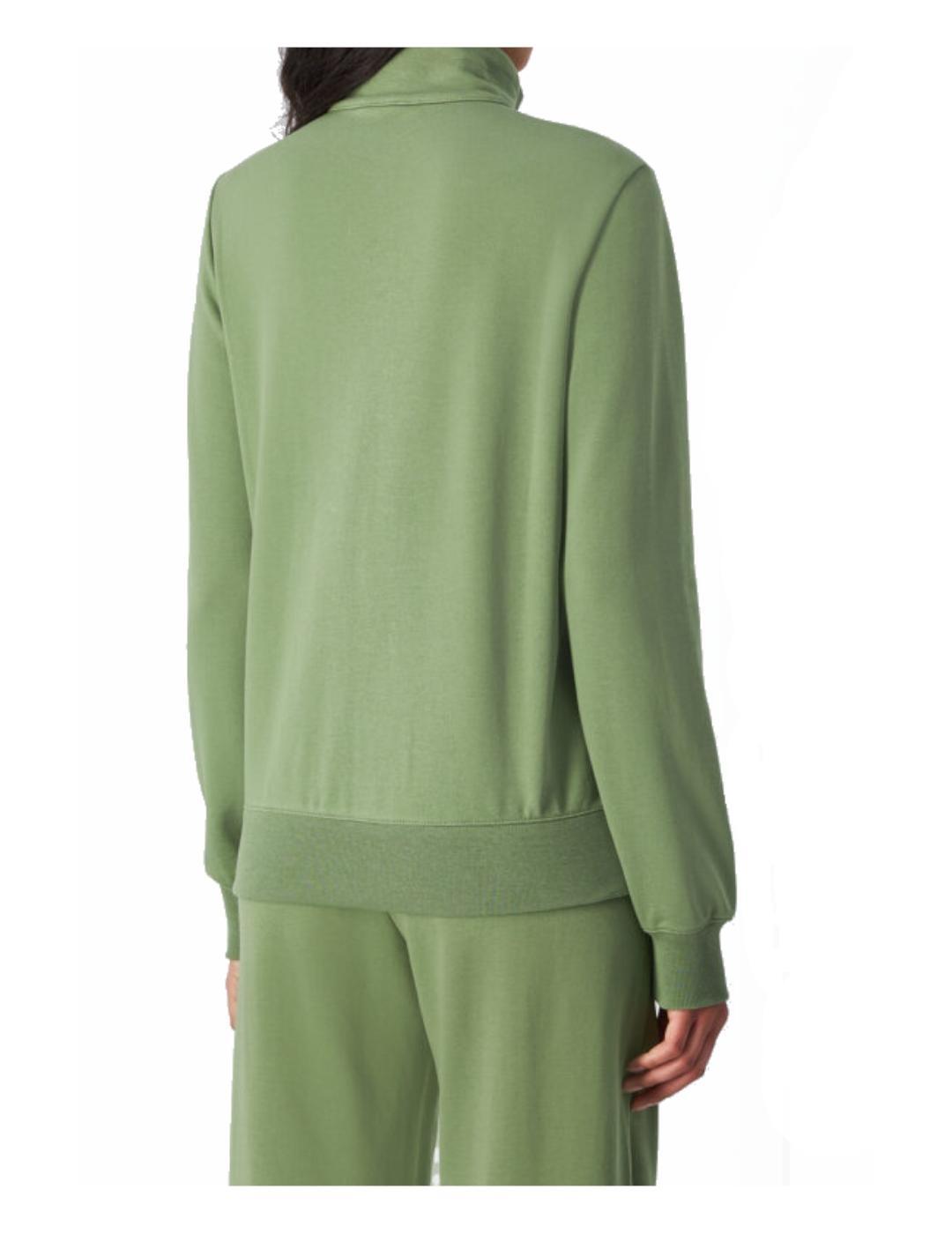 Champion FULL ZIP SWEATSHIRT Heavy Soft Compact Poly Terry Donna Verde, S 2/3