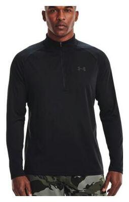 Under armour tech 2.0 black men's 1/2 zip long sleeve top