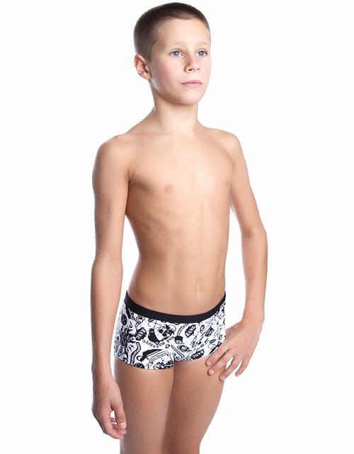 Maillot de bain Mad Wave pour garçon, modèle Caraïbes, noir et blanc - Taille 28 3/6