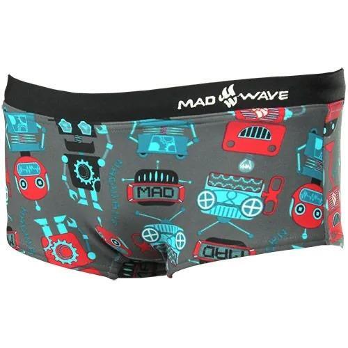 Mad Wave Boys Robots Trunks - Red / Black 4/5