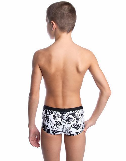 Maillot de bain Mad Wave pour garçon, modèle Caraïbes, noir et blanc - Taille 28 2/6