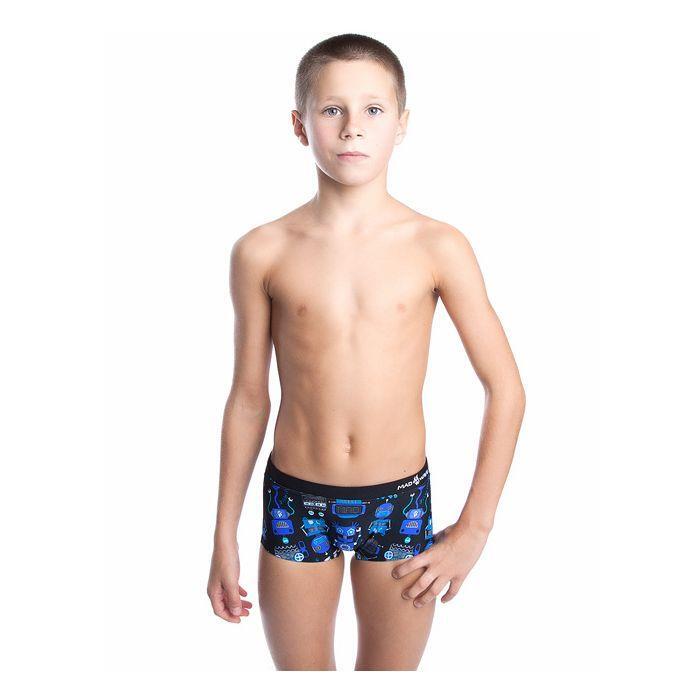 Mad Wave Boys Robots Trunks - Purple / Black 1/3