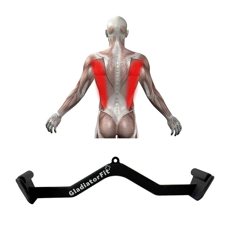 Poignée longue ergonomique en acier pour tirage à la poulie GladiatorFit