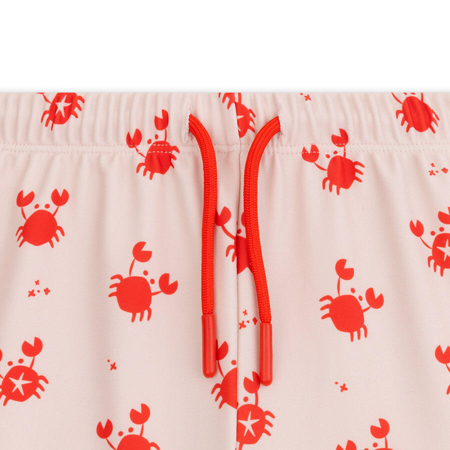 Swim Essentials | Beige/Rode Krabjes UV Zwemboxer Jongens - Maat 62/68 3/4