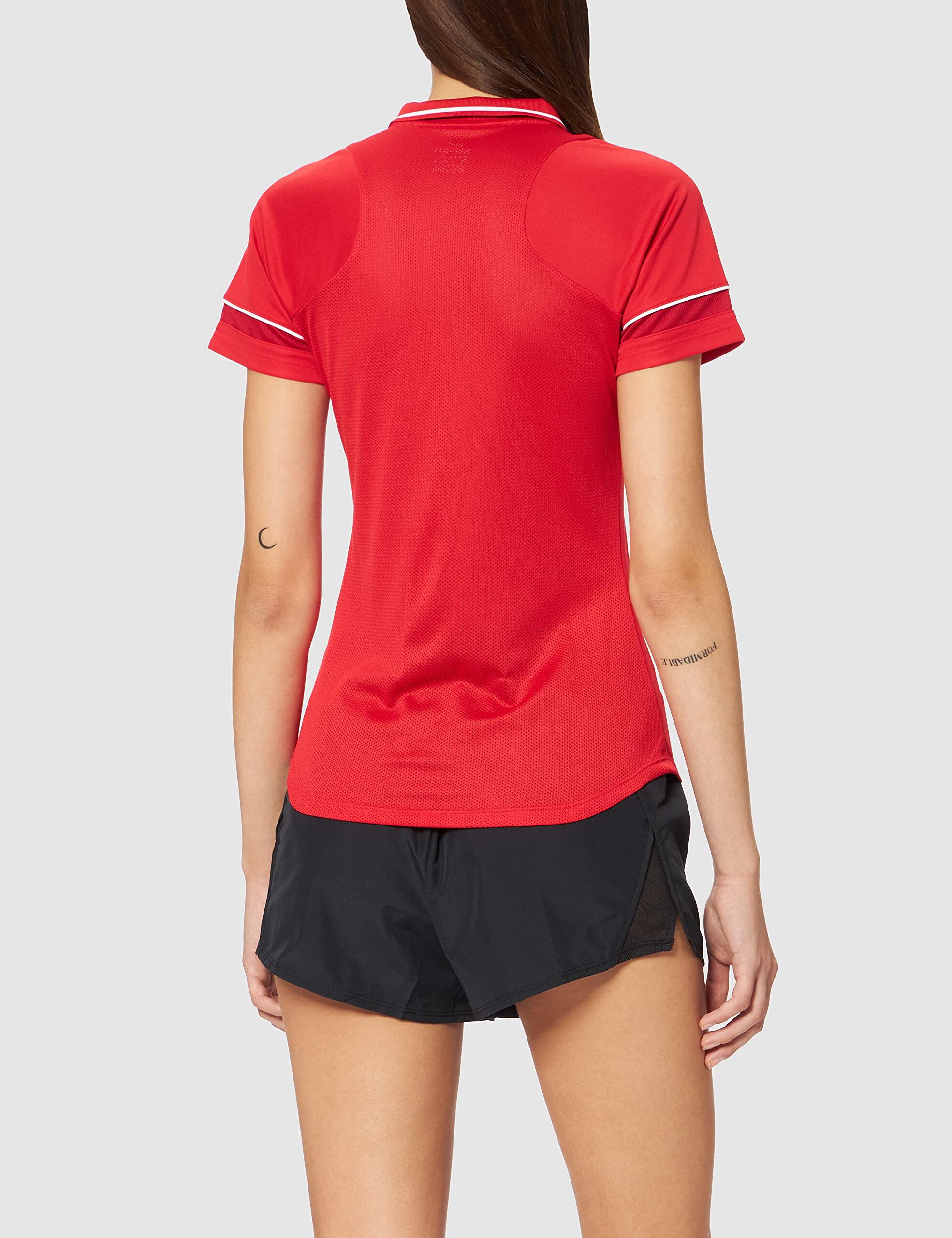 Polo Donna Nike Dri-Fit Academy in Rosso e Bianco, Taglia XS 3/3