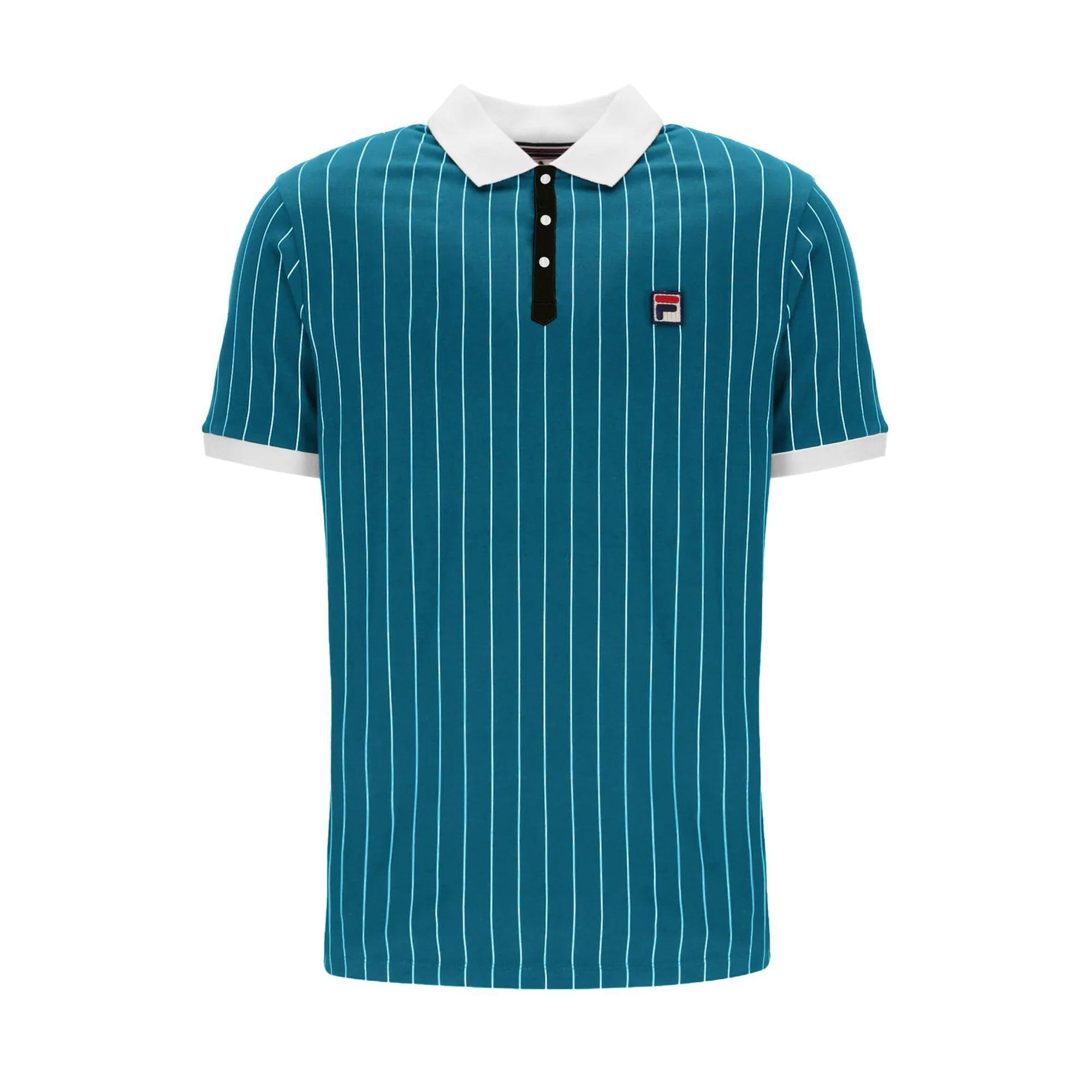 Fila BB1 Classic Striped Polo Shirt Deep Lagoon/Gardenia/Black 1/4