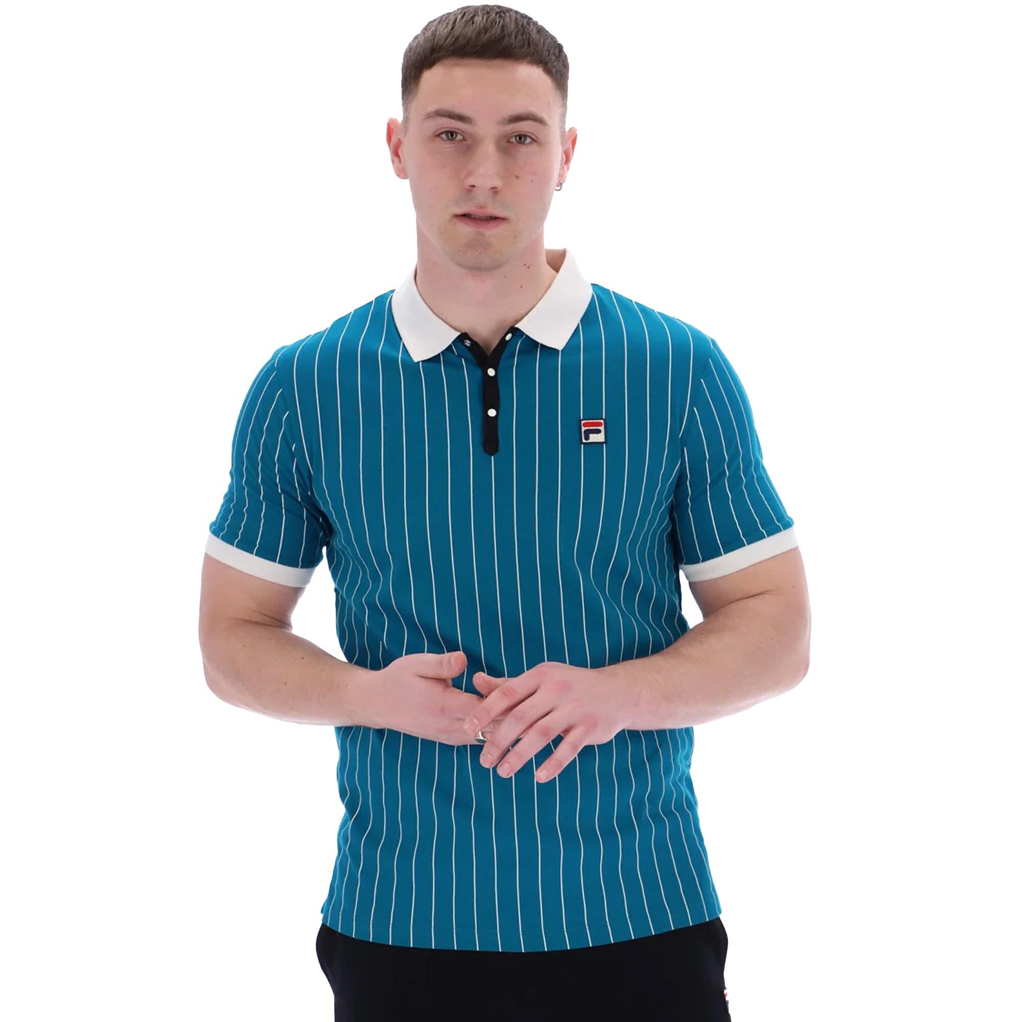 Fila BB1 Classic Striped Polo Shirt Deep Lagoon/Gardenia/Black 2/4
